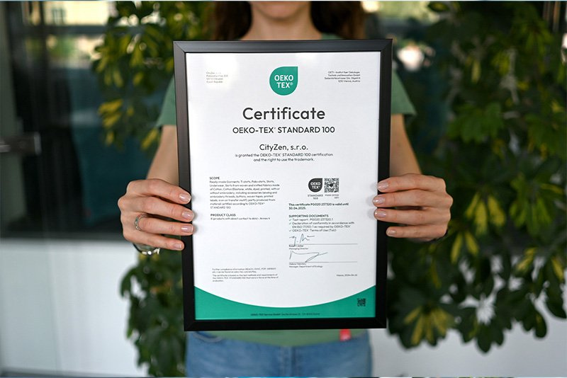 V pohodlí i bezpečí. Máme certifikát OEKO-TEX Standard 100